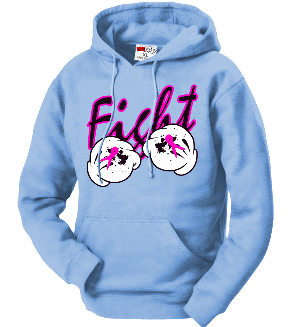 Cartoon Hands Fight Breast Cancer Adult Hoodie