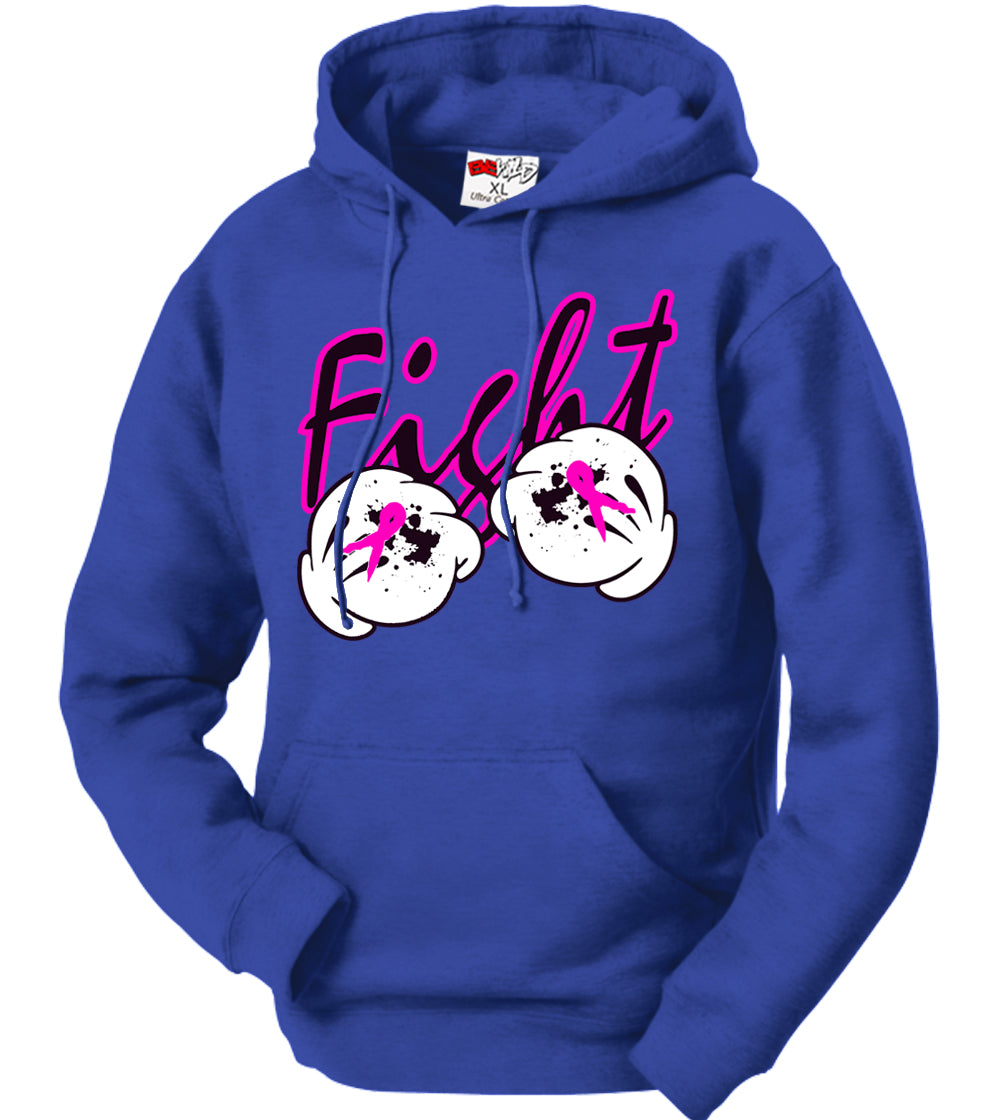 Cartoon Hands Fight Breast Cancer Adult Hoodie
