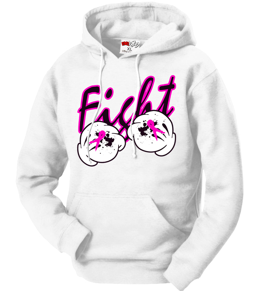 Cartoon Hands Fight Breast Cancer Adult Hoodie