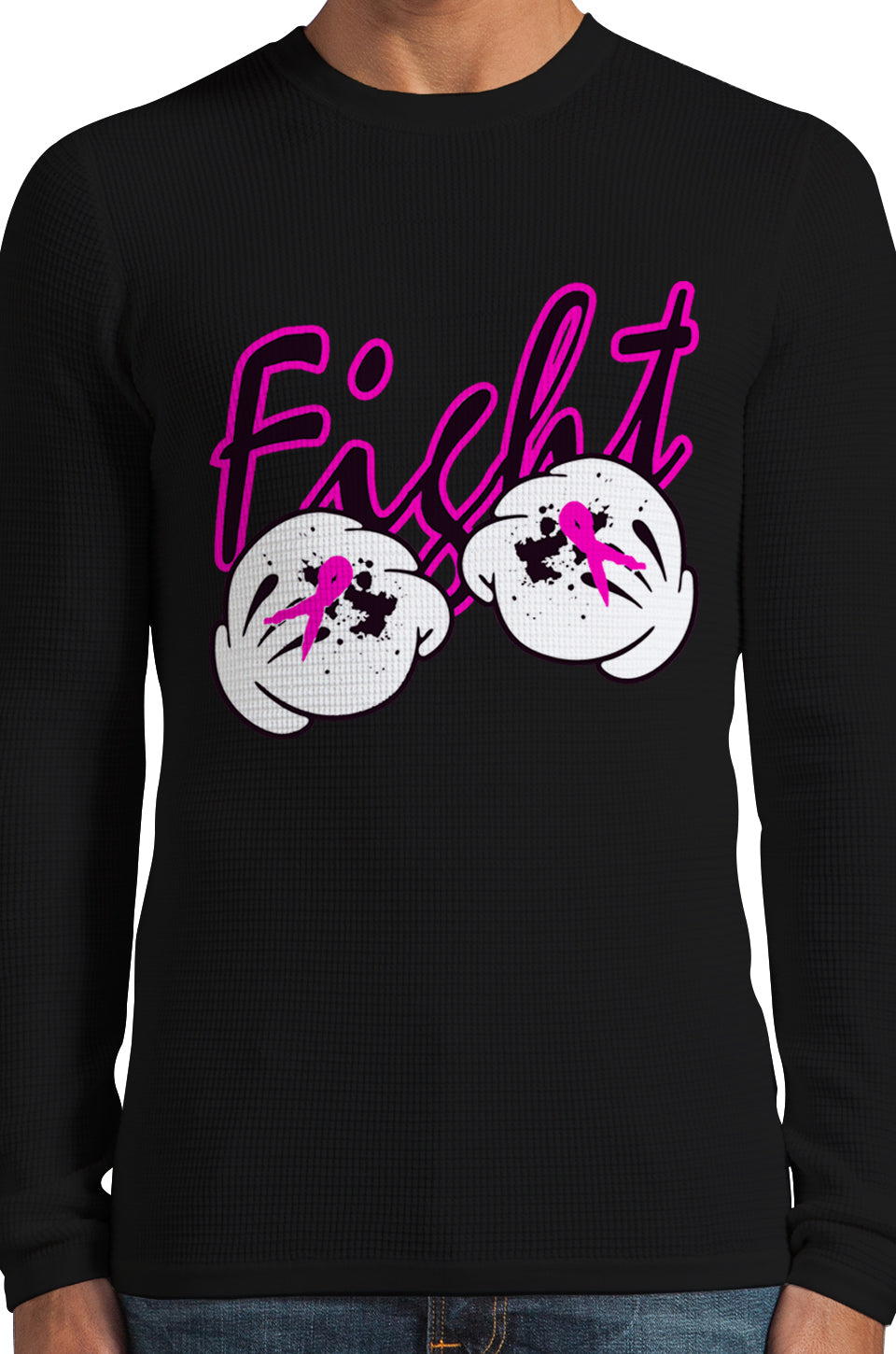Cartoon Hands Fight Breast Cancer