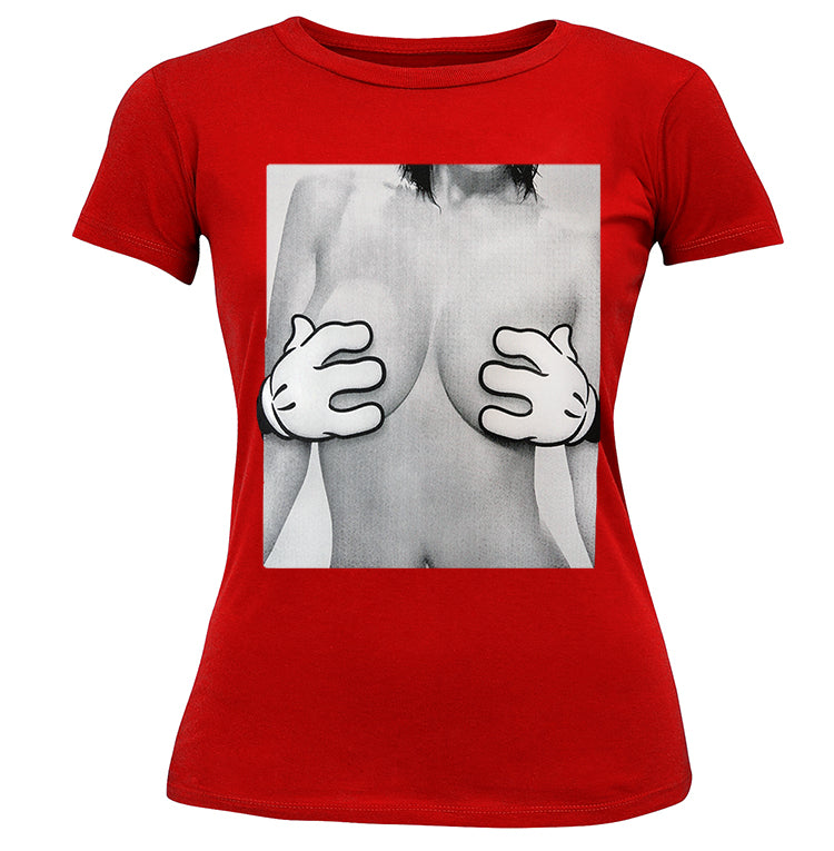 Cartoon Hands Getting A Feel Girl's T-Shirt