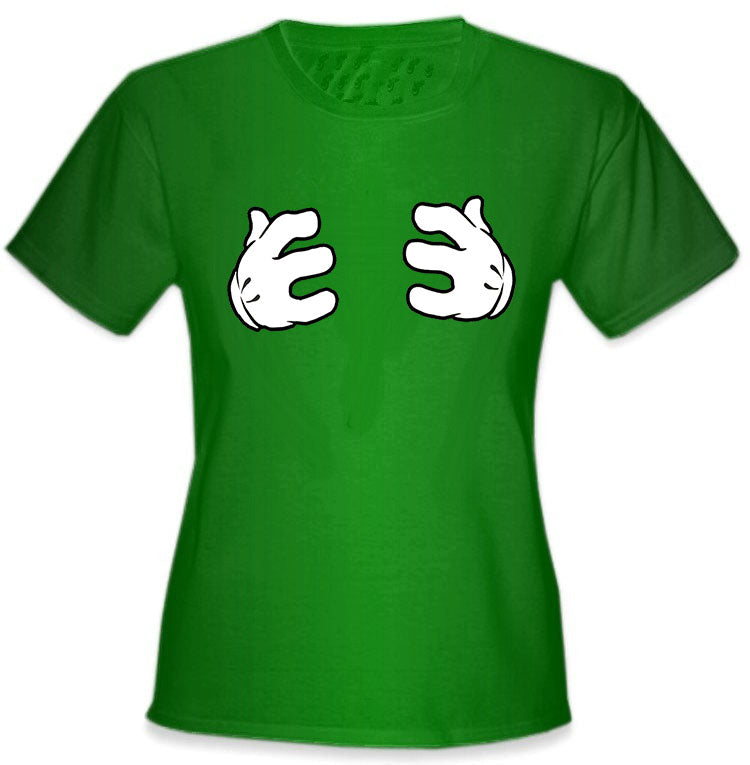 Cartoon Hands Grabbing Girls T-Shirt