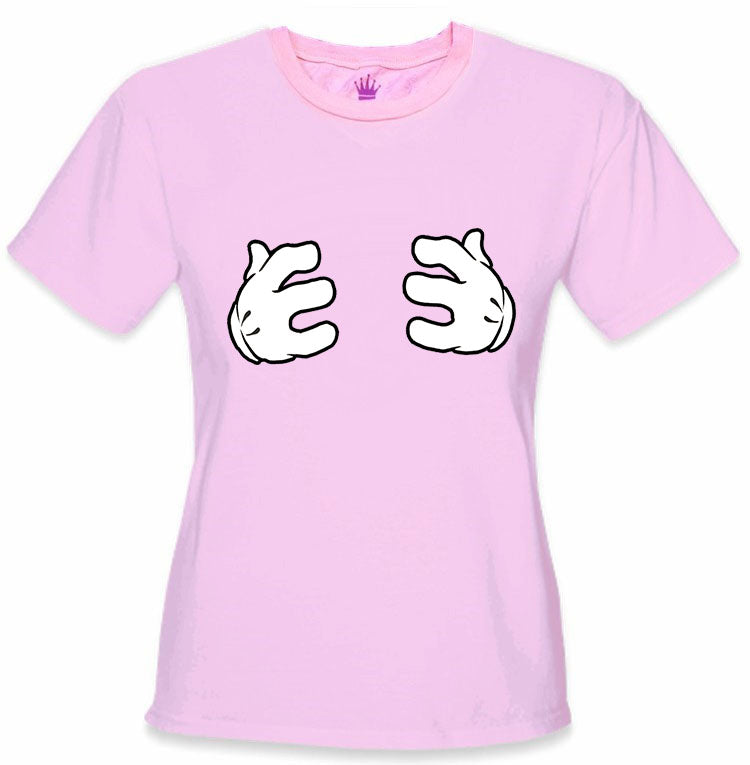 Cartoon Hands Grabbing Girls T-Shirt