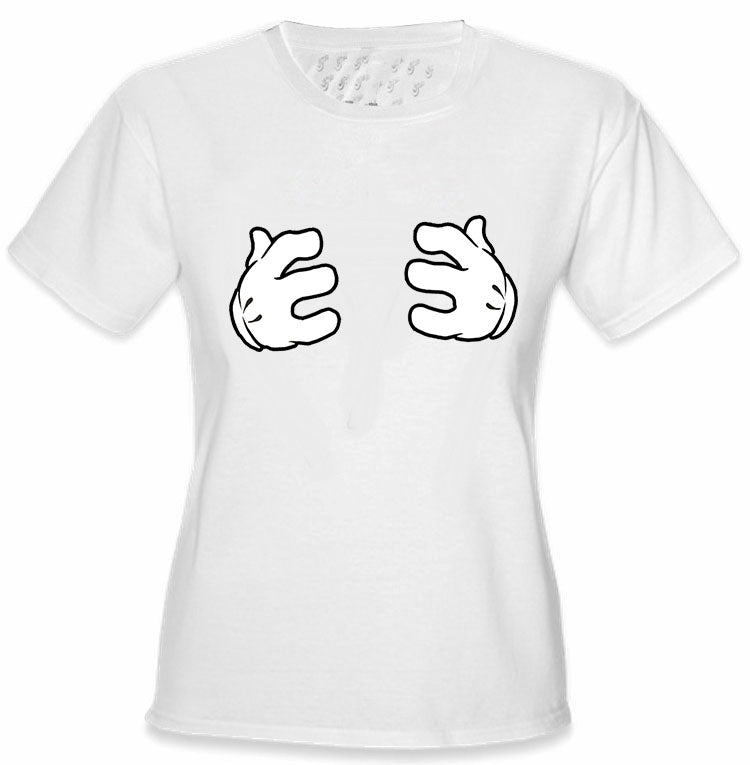 Cartoon Hands Grabbing Girls T-Shirt