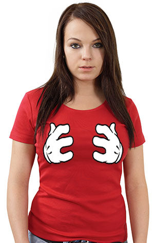 Cartoon Hands Grabbing Girls T-Shirt