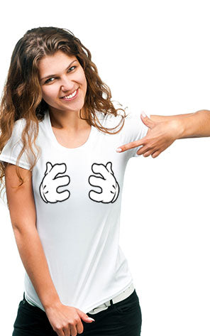 Cartoon Hands Grabbing Girls T-Shirt