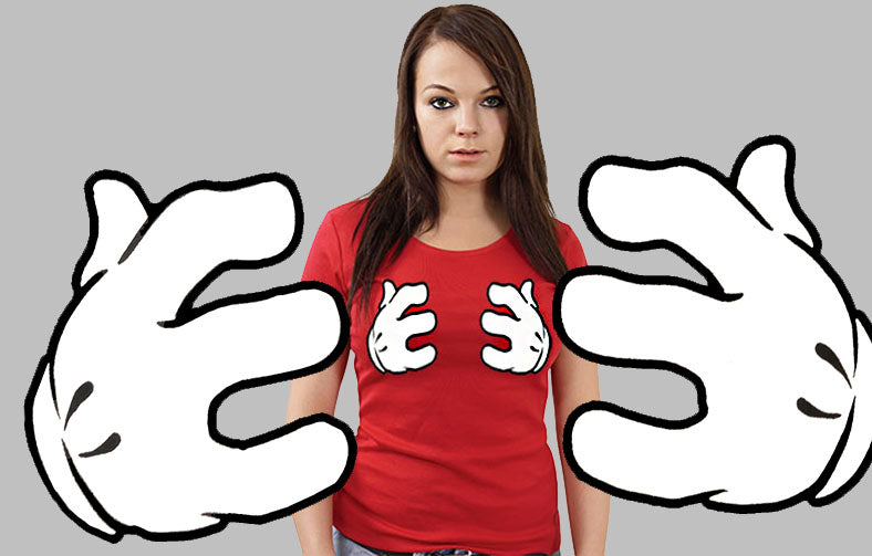 Cartoon Hands Grabbing Girls T-Shirt
