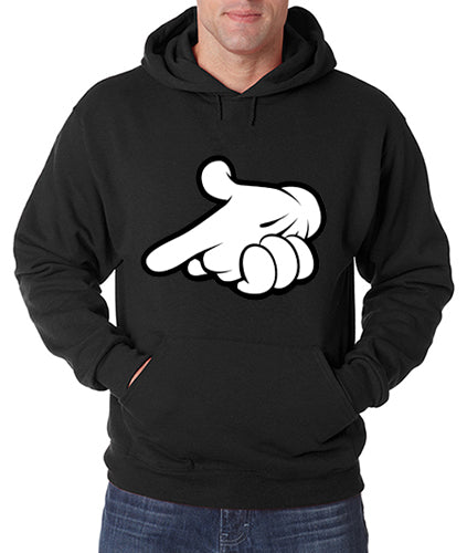 Cartoon Hands Gun Adult Hoodie