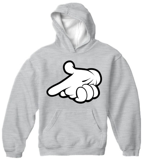 Cartoon Hands Gun Adult Hoodie