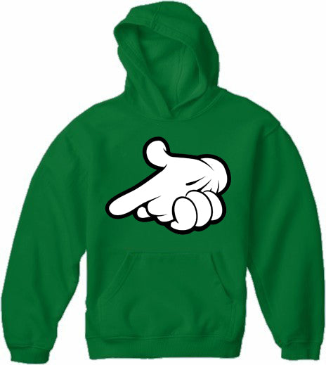 Cartoon Hands Gun Adult Hoodie