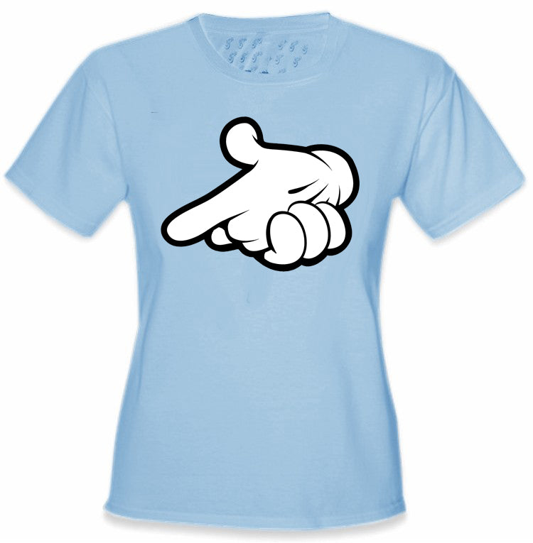 Cartoon Hands Gun Girl's T-Shirt