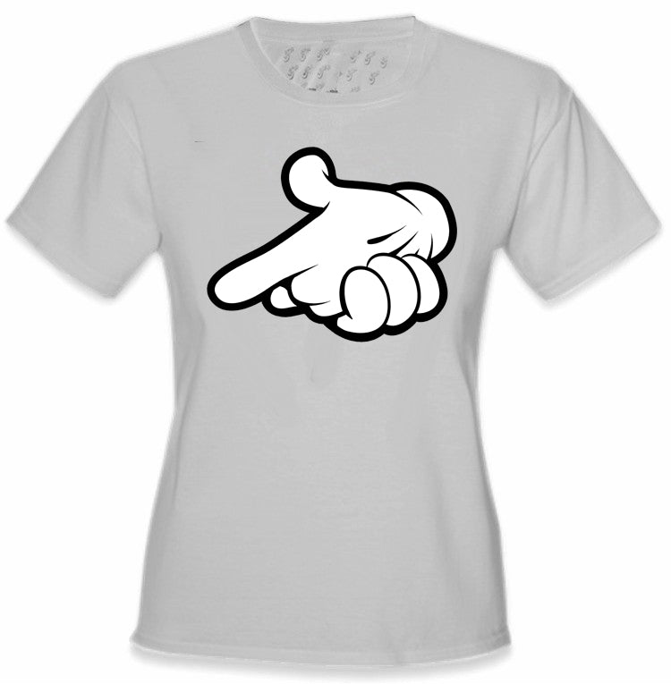 Cartoon Hands Gun Girl's T-Shirt