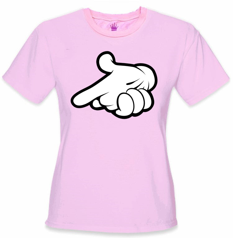 Cartoon Hands Gun Girl's T-Shirt