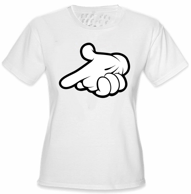 Cartoon Hands Gun Girl's T-Shirt