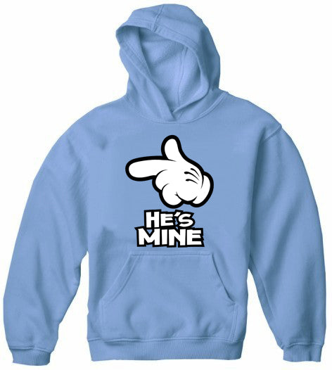 Cartoon Hands He's Mine Adult Hoodie