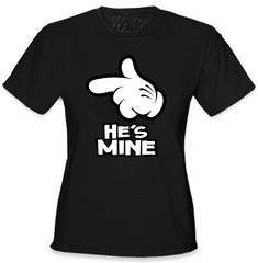 Cartoon Hands He's Mine Girl's T-Shirt