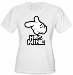Cartoon Hands He's Mine Girl's T-Shirt