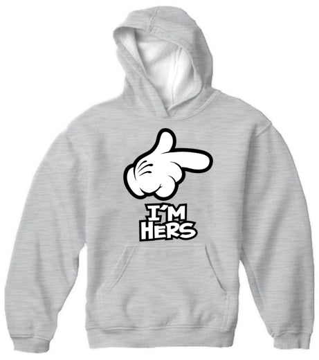 Cartoon Hands I'm Hers Adult Hoodie