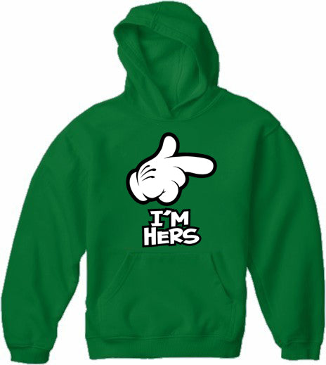 Cartoon Hands I'm Hers Adult Hoodie