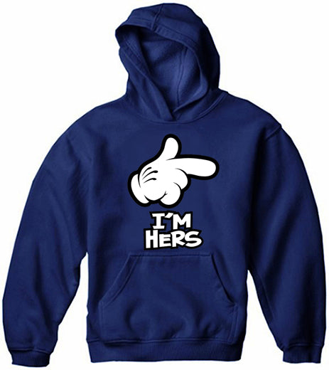 Cartoon Hands I'm Hers Adult Hoodie