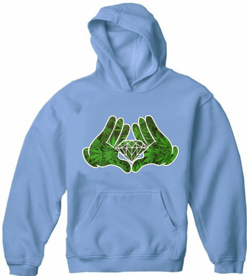 Cartoon Hands Pot Leaf Diamond Adult Hoodie
