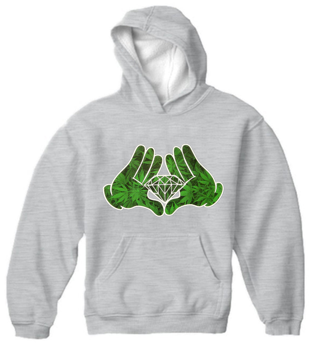 Cartoon Hands Pot Leaf Diamond Adult Hoodie