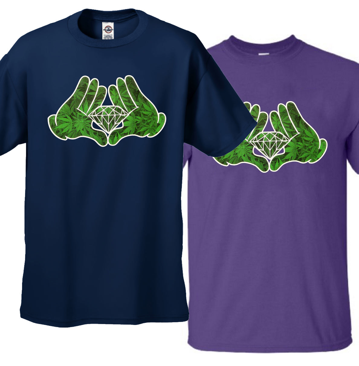 Cartoon Hands Pot Leaf Diamond Men's T-Shirt