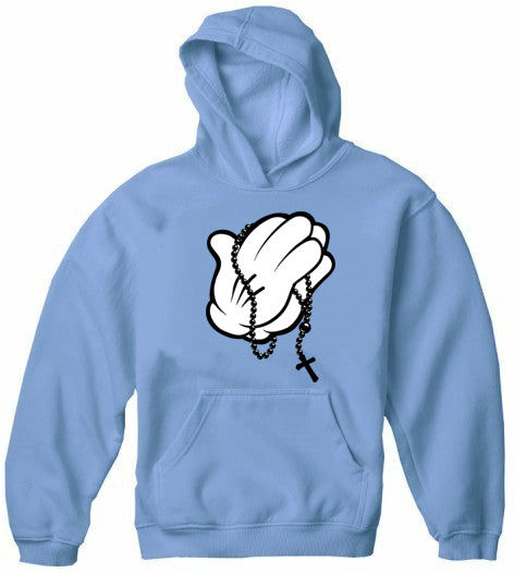 Cartoon Hands Praying Adult Hoodie