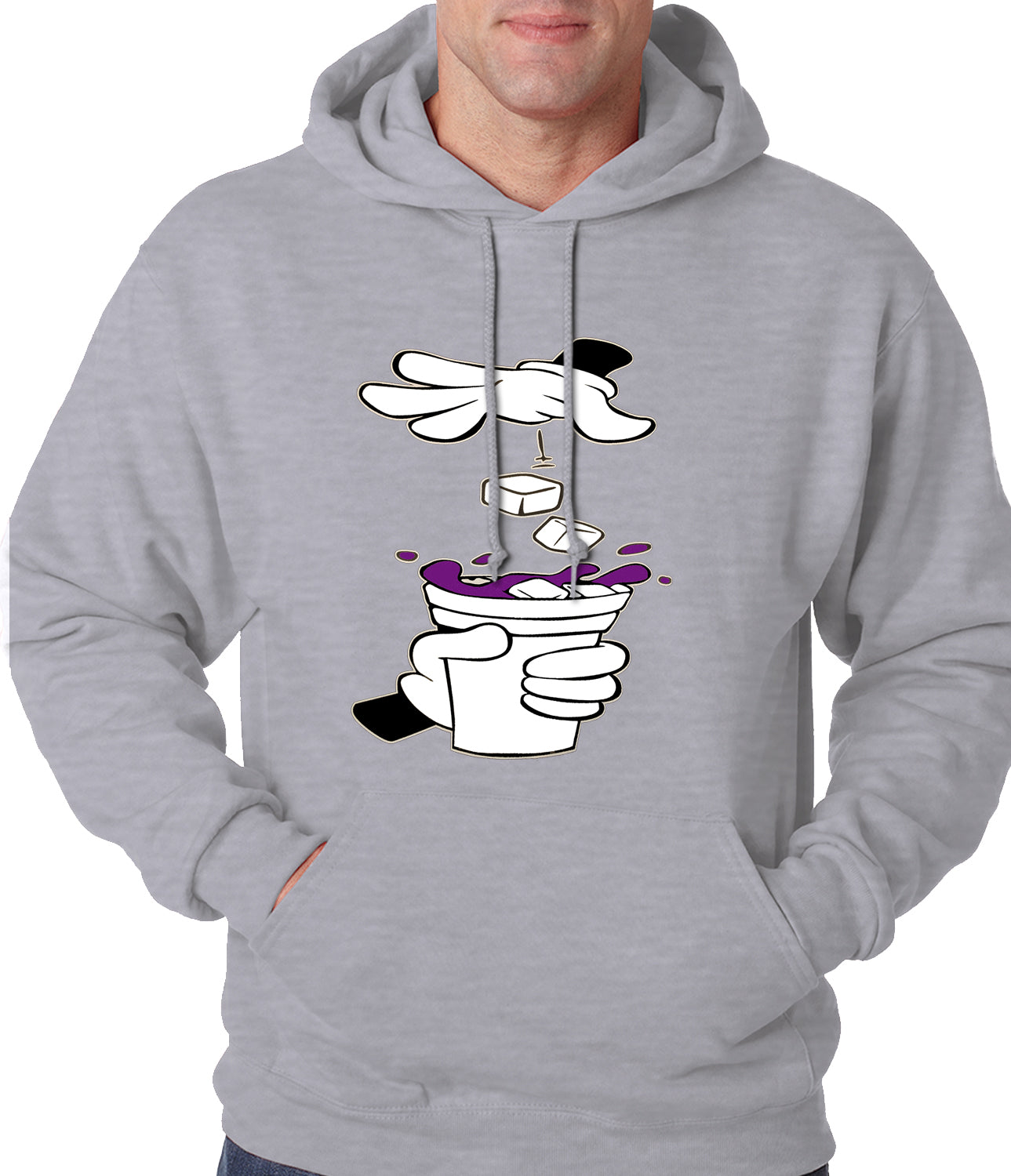 Cartoon Hands - Purple Drink Adult Hoodie