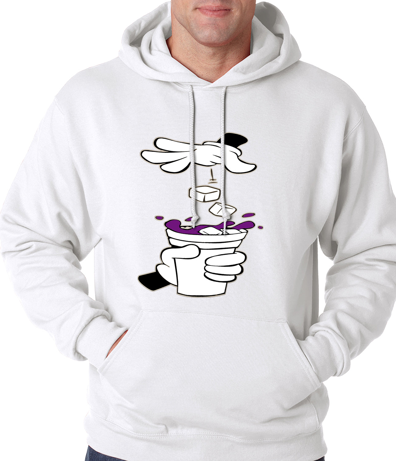 Cartoon Hands - Purple Drink Adult Hoodie