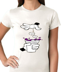 Cartoon Hands - Purple Drink Ladies T-shirt