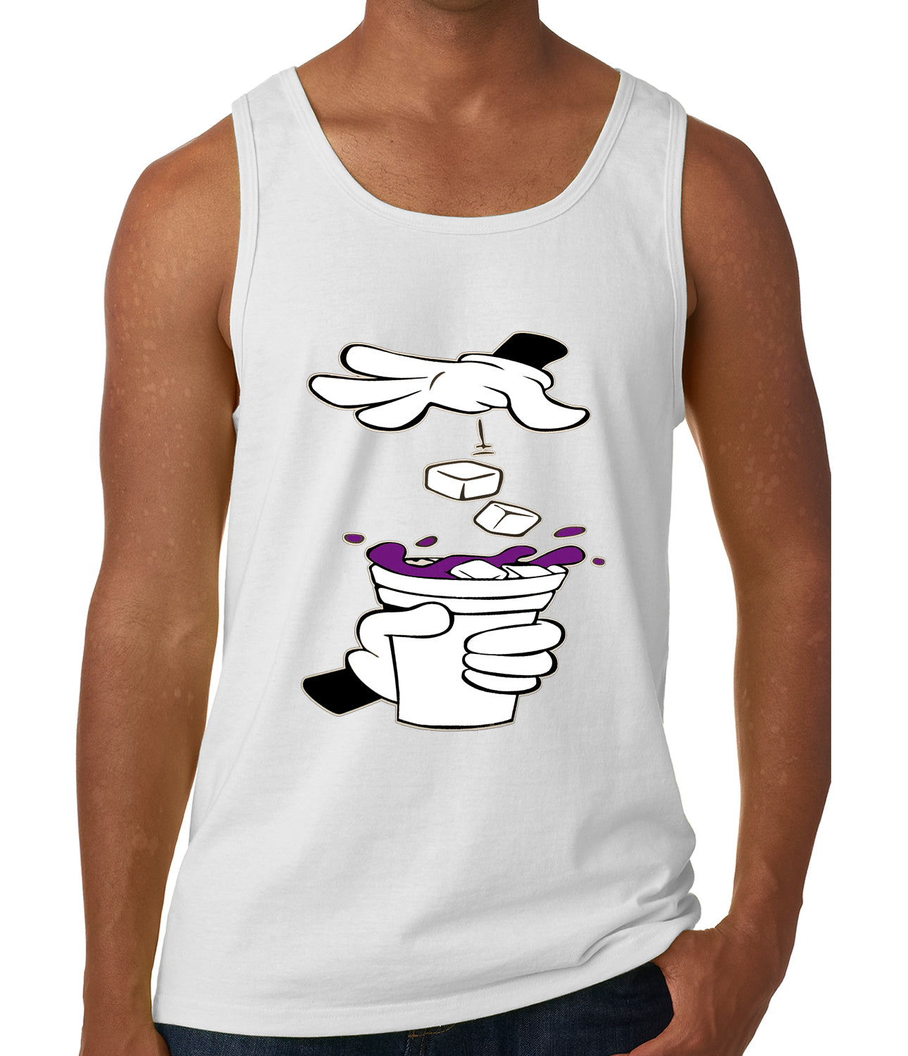 Cartoon Hands - Purple Drink Tank Top