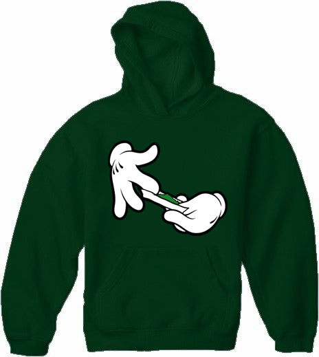 Cartoon Hands Roll A Joint Adult Hoodie