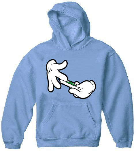 Cartoon Hands Roll A Joint Adult Hoodie