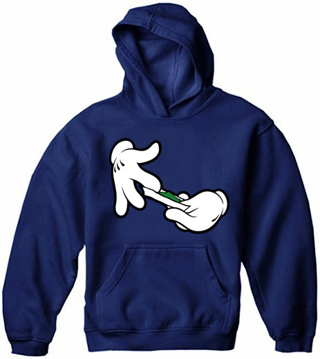 Cartoon Hands Roll A Joint Adult Hoodie