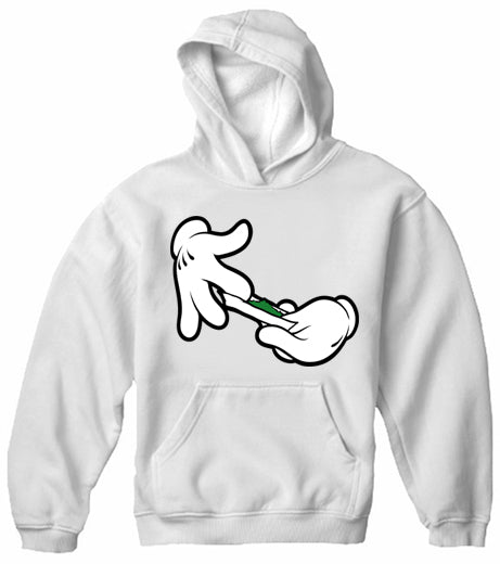 Cartoon Hands Roll A Joint Adult Hoodie