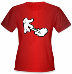 Cartoon Hands Roll A Joint Girl's T-Shirt
