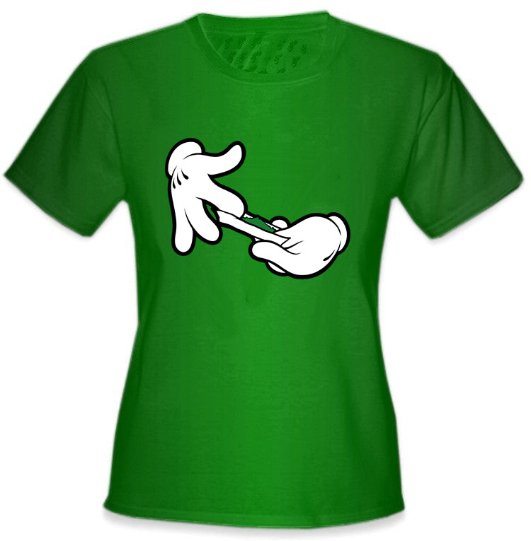 Cartoon Hands Roll A Joint Girl's T-Shirt