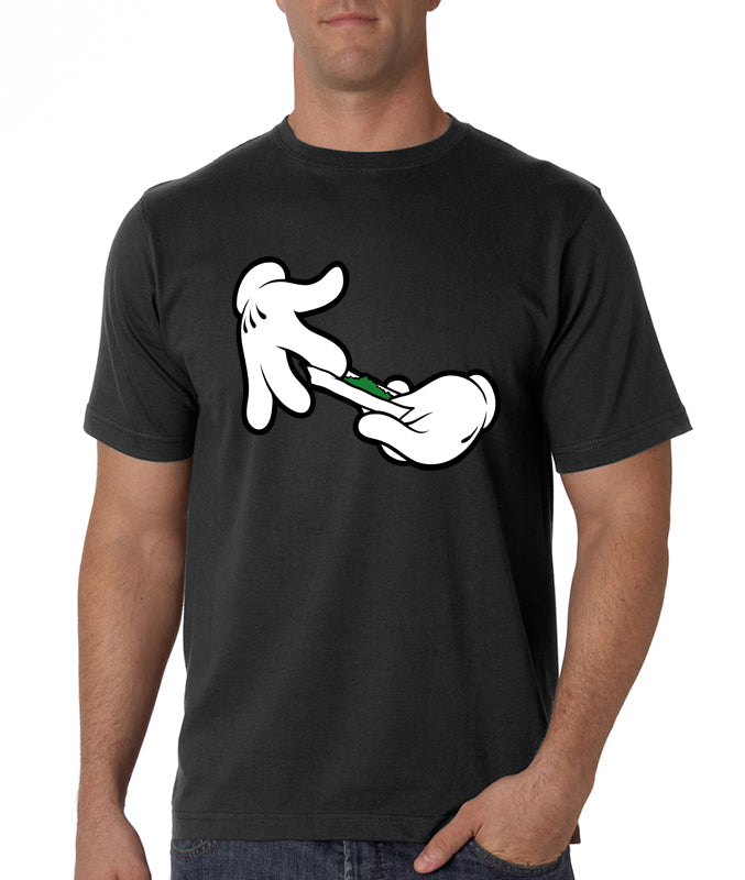 Cartoon Hands Roll A Joint Men's T-Shirt