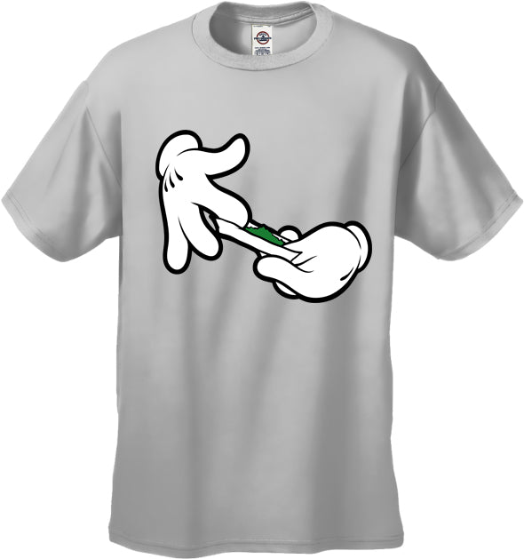 Cartoon Hands Roll A Joint Men's T-Shirt