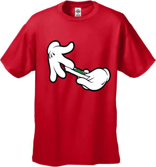 Cartoon Hands Roll A Joint Men's T-Shirt