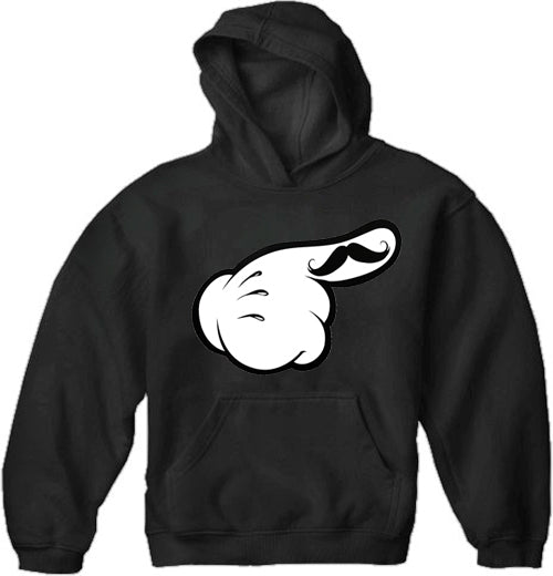 Cartoon Hands The 'Stache Adult Hoodie