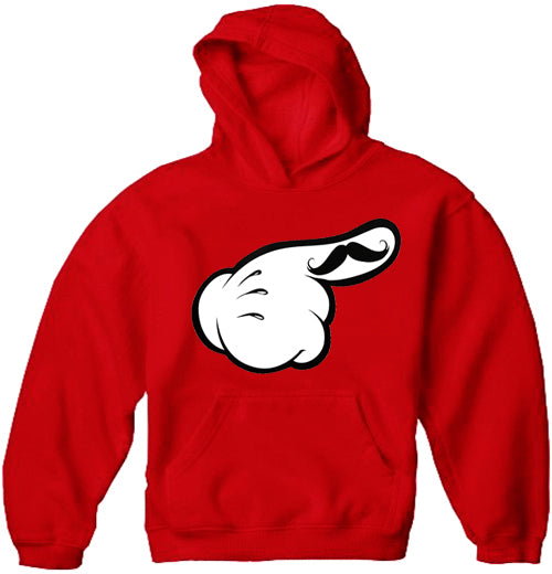 Cartoon Hands The 'Stache Adult Hoodie