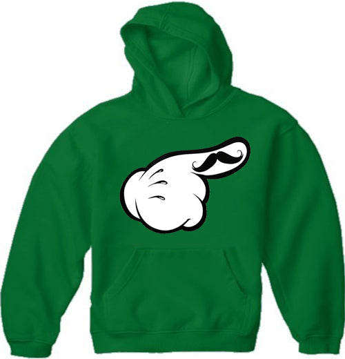 Cartoon Hands The 'Stache Adult Hoodie