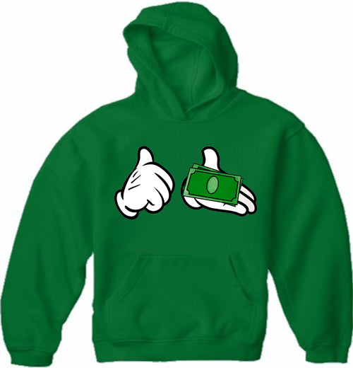 Cartoon Money Hands Adult Hoodie