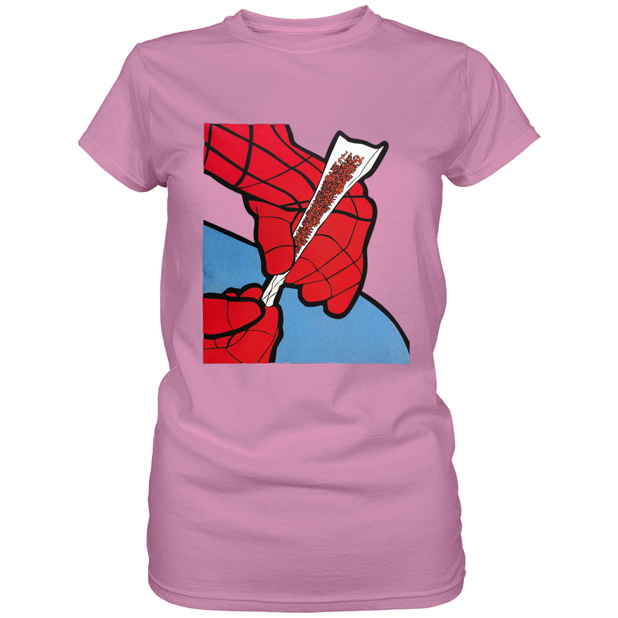 Cartoon Spider Hands Rolling Up Ladies T-shirt
