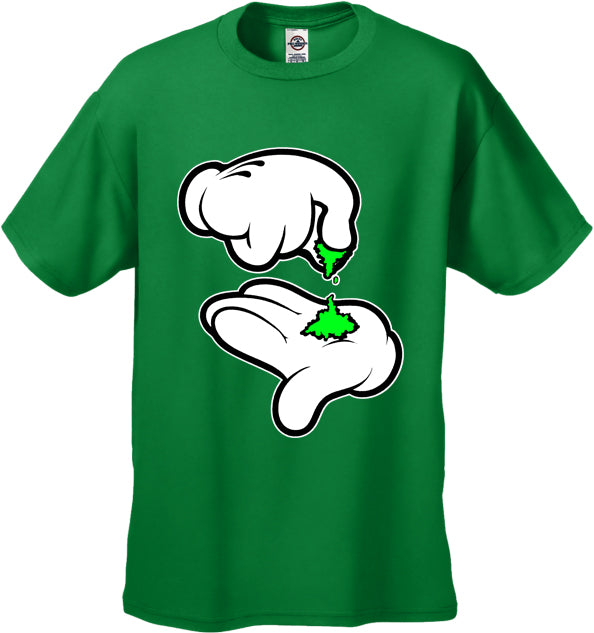 Cartoon Weed Hands Men's T-Shirt Kelly Green