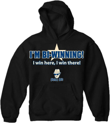Charlie Says T-Shirts - I'm Bi-Winning! Hoodie Black