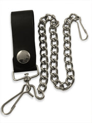 Classic 17 Inch Steel Jean & Wallet Chain With Leather Strap