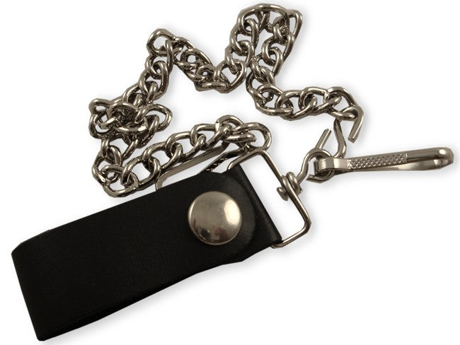 Classic 17 Inch Steel Jean & Wallet Chain With Leather Strap